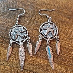 Silver Dreamcatcher Earrings